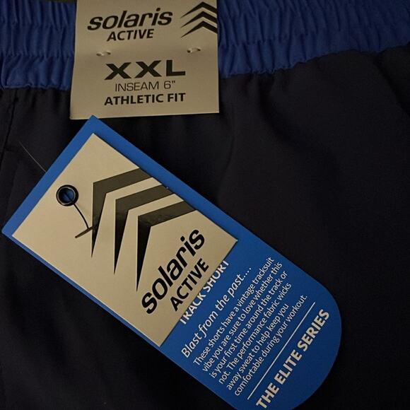 Solaris Active Mixed Media Stripe 6" Inseam Pull-on Track Shorts XXL - Picture 2 of 2